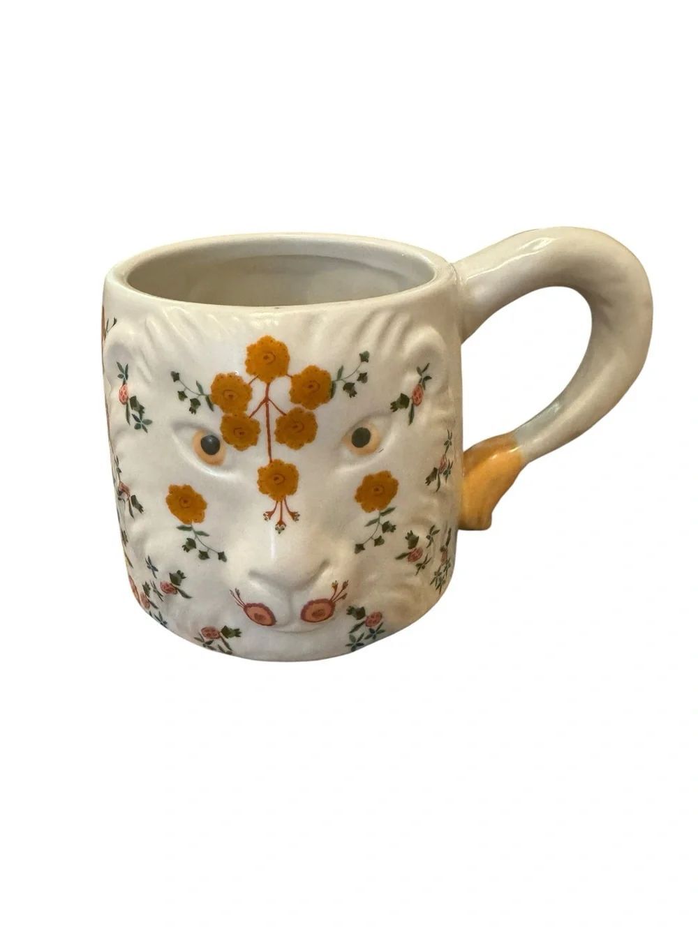 Anthropologie Marisol Lion Floral Mug NEW